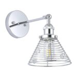 1-Light Modern Silver Wall Scone Light - Image 2