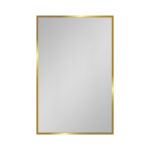 16 in. W x 28 in. H Rectangular Gold and White Iron and Aluminum Recessed/Surface Mount Medicine Cabinet with Mirror