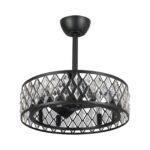 20" Delvalle Modern Downrod Mount Reversible Crystal Fandelier Ceiling Fan with Lighting and Remote Control