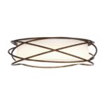 20" Modern Brown LED Flush Mount Ceiling Light