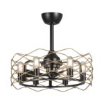 22" Industrial Downrod Mount Reversible Ceiling Fan with Lighting and Remote Control