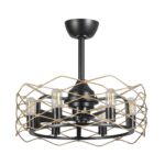 22" Industrial Downrod Mount Reversible Ceiling Fan with Lighting and Remote Control - Image 2