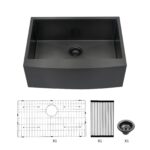 24*21*10" Kitchen Sink Black Single Bowl Kitchen Sink
