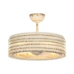 24" Kolkata Modern Downrod Mount Reversible Ceiling Fan with Lighting and Remote Control