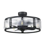 25" Modern DC Motor Downrod Mount Reversible Fandelier Ceiling Fan with Lighting and Remote Control