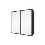 26 in. W x 30 in. H Black Framed Wall Mounted or Recessed Bathroom Double doors Medicine Cabinet with Mirror