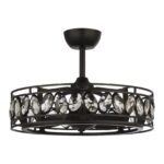 26" Modern DC Motor Downrod Mount Reversible Crystal Ceiling Fan with Lighting and Remote Control - Image 2