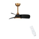 28" Modern DC Motor Downrod Mount Reversible Ceiling Fan with LED Lighting and Remote Control