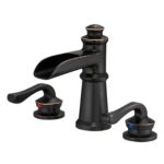 3 Holes Two Handle Widespread Bathroom Sink Faucet in Oil Rubbed Bronze