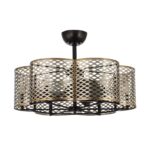 31" Linda Industrial DC Motor Downrod Mount Reversible Ceiling Fan with Lighting and Remote Control - Image 2