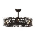 32" Farmhouse DC Motor Downrod Mount Reversible Ceiling Fan with Lighting and Remote Control