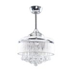 36" Bangaiore Modern Downrod Mount Crystal Ceiling Fan with Lighting and Remote Control - Image 2