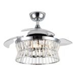 36" Prayag Modern Downrod Mount Crystal Ceiling Fan with Lighting and Remote Control