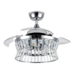 36" Prayag Modern Downrod Mount Crystal Ceiling Fan with Lighting and Remote Control - Image 2