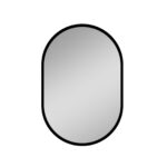 4.9 in. D x 24 in. W x 36 in. H Oval Black Surface Mount Bathroom Medicine Cabinet with Mirror