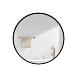4.9 in. D x 30 in. W x 4 in. H Black Metal Round Framed Bathroom Surface Mount or Recess Medicine Cabinet with Mirror