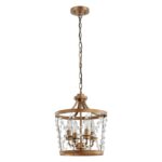 4-Light Rustic Saddlebrown Pendant Lighting