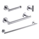 4-Piece Bath Hardware Set with Towel Hook Toilet Paper Holder and Towel Bar