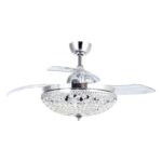 42" Servantes Modern Downrod Mount Crystal Ceiling Fan with Lighting and Remote Control - Image 2