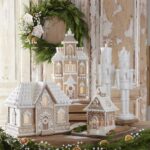Raz Lighted Brown and White Christmas Gingerbread House Decoration