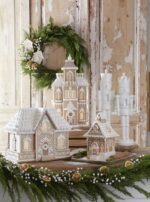 Raz Lighted Brown and White Christmas Gingerbread House Decoration
