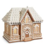 Raz Lighted Brown and White Christmas Gingerbread House Decoration - Image 3