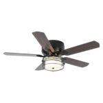 48" Athens Industrial Flush Mount Reversible Ceiling Fan with Lighting and Remote Control