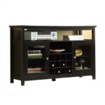 51" Wide Wood Cupboard Buffet Storage Cabinet with Wine Rack for 12-Bottles - Image 2