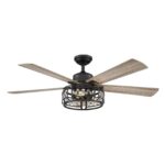 52" Divisadero Farmhouse Downrod Mount Reversible Crystal Ceiling Fan with Lighting and Remote Control
