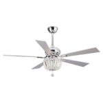 52" Ganga Modern Downrod Mount Reversible Crystal Ceiling Fan with Lighting and Remote Control - Image 2