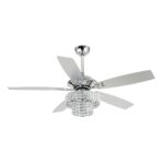 52" Howell Modern Downrod Mount Reversible Crystal Ceiling Fan with Lighting and Remote Control