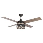52" Kashmir Farmhouse Downrod Mount Reversible Ceiling Fan with Lighting and Remote Control - Image 2