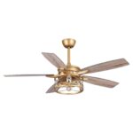 52" Madhya Pradesh Modern Downrod Mount Reversible Crystal Ceiling Fan with Lighting and Remote Control
