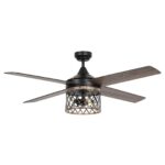 52" Mirelle Farmhouse Downrod Mount Reversible Ceiling Fan with Lighting and Remote Control - Image 2