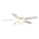 52" Traditional Flush Mount Reversible Ceiling Fan with Lighting and Remote Control