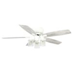 52" Traditional Flush Mount Reversible Ceiling Fan with Lighting and Remote Control - Image 2