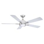 52" Tata Nagar Industrial Brush Nickel Downrod Mount Reversible Crystal Ceiling Fan with Lighting and Remote Control