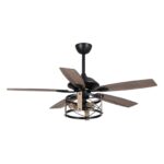 52" Wisner Industrial Downrod Mount Reversible Ceiling Fan with Lighting and Remote Control - Image 2