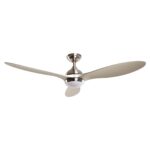 56" Bernardino Modern Brushed Nickel DC Motor Downrod Mount Reversible Ceiling Fan with Lighting and Remote Control - Image 2