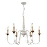 6-Light French Country Candle-Style Chandelier in Distressed