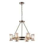 6-Light Modern Mattle Glass Wheel Chandelier