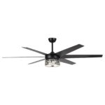 70" Modern DC Motor Downrod Mount Reversible Ceiling Fan with Lighting and Remote Control - Image 2