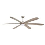 72" Jaydn Farmhouse Satin Nickel DC Motor Downrod Mount Reversible Ceiling Fan with Lighting and Remote Control - Image 2