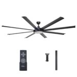75" Industrial DC Motor Downrod Mount Reversible Ceiling Fan with Lighting and Remote Control