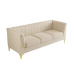 82.67" Modern Chenille Upholstered Couch with Bolster Armrest 3-Seat Sofa for Living Room - Image 2
