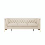 82.7" Modern Velvet Living Room Chesterfield Design Wide Sofa - Image 2