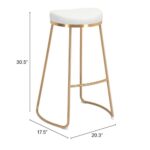 Bar & Kitchen Stool | Gold & White | 100% Polyurethane | Faux Leather | Inside - Image 11