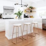 Bar & Kitchen Stool | Gold & White | 100% Polyurethane | Faux Leather | Inside - Image 2