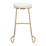 Bar & Kitchen Stool | Gold & White | 100% Polyurethane | Faux Leather | Inside - Image 7