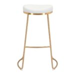 Bar & Kitchen Stool | Gold & White | 100% Polyurethane | Faux Leather | Inside - Image 6